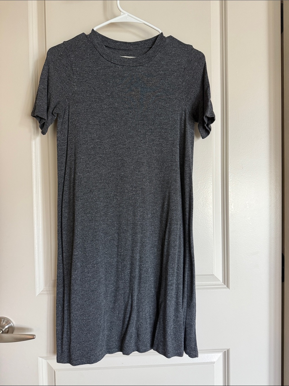 Madewell Heather Charcoal Gray Short Sleeve Swing Dress
